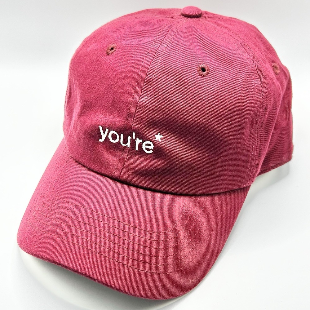 Dad Brand You're Word Hat Cap Adjustable Strapback Maroon Red Outdoors Casual